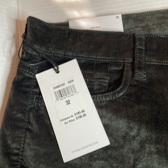 7 For All Mankind Women's Ankle Gwenevere Skinny Jeans Size 32 Evergreen Velvet - Picture 5 of 8